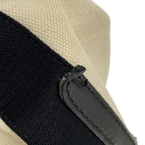 Auth BALENCIAGA Navy Medium Cabas 581292 Cream Black Canvas Leather - Tote Bag - Picture 16 of 16